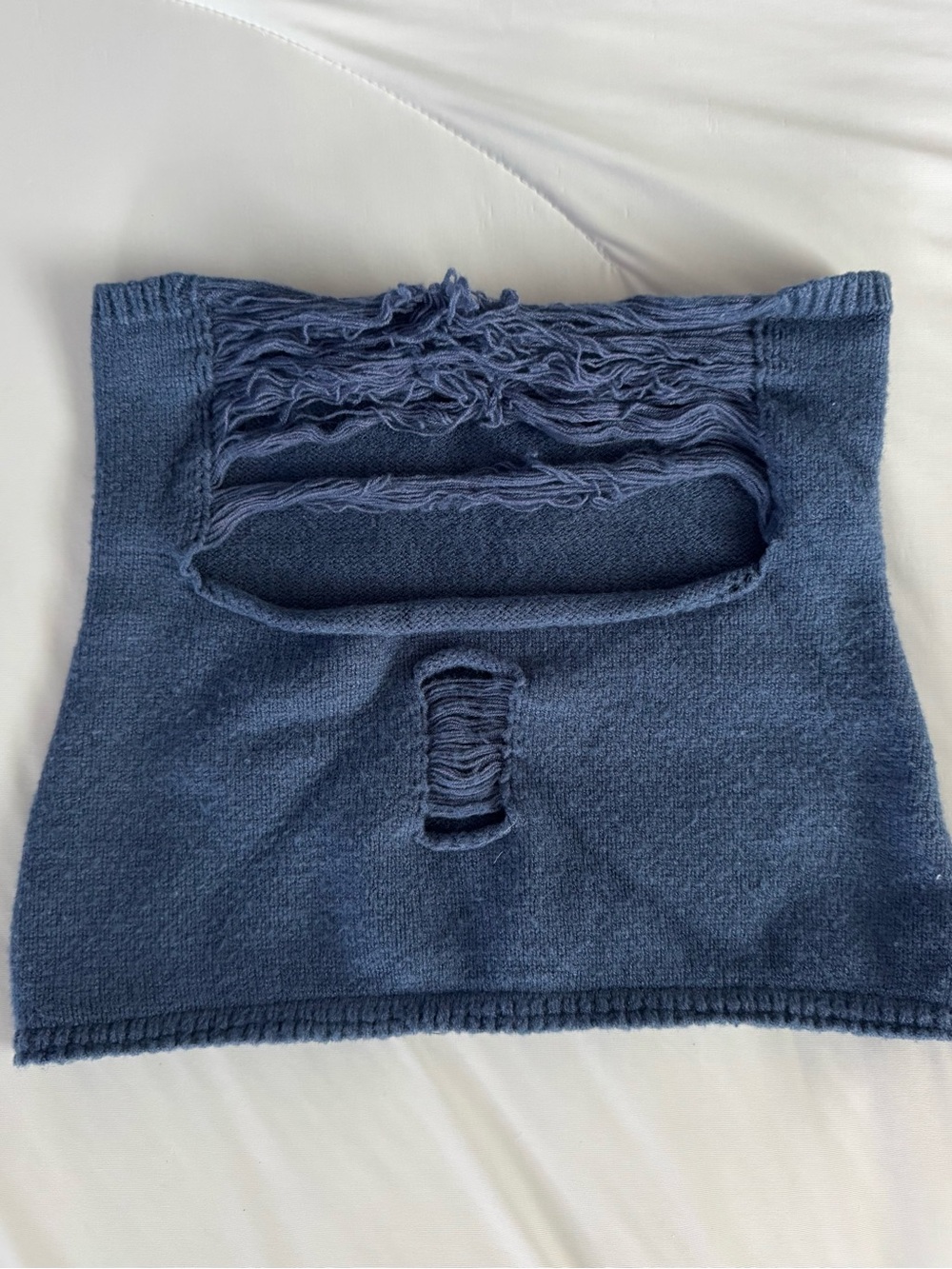 Knit Denim Blue Shirt- Unbranded